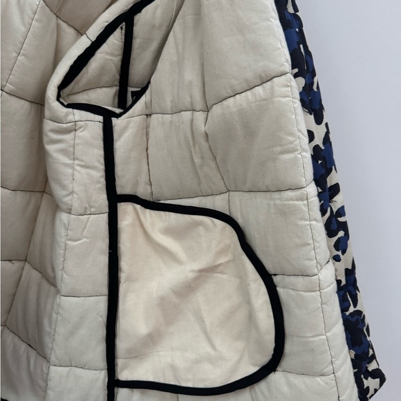 Caron Callahan Black and Blue Floral Quilted Jacket - Picture 3 of 3